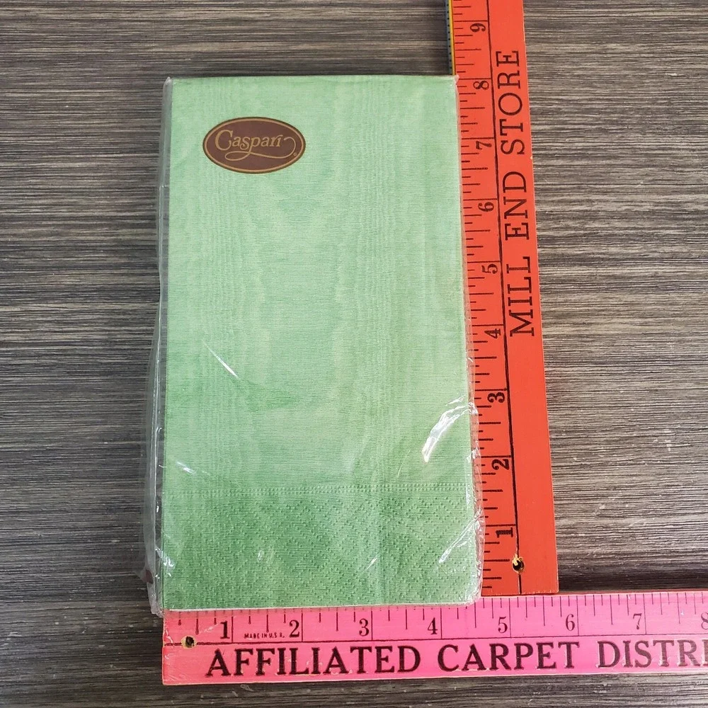 Caspari Zennia Flower Paper Napkins Jade Green 15 ct & Floral 20 ct - 2 Packs
